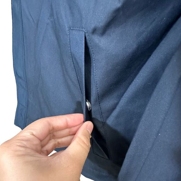 ARMANI EXCHANGE BLUE Collared Overcoat Sustainable‎ Fabric size Small NEW - Picture 4 of 8